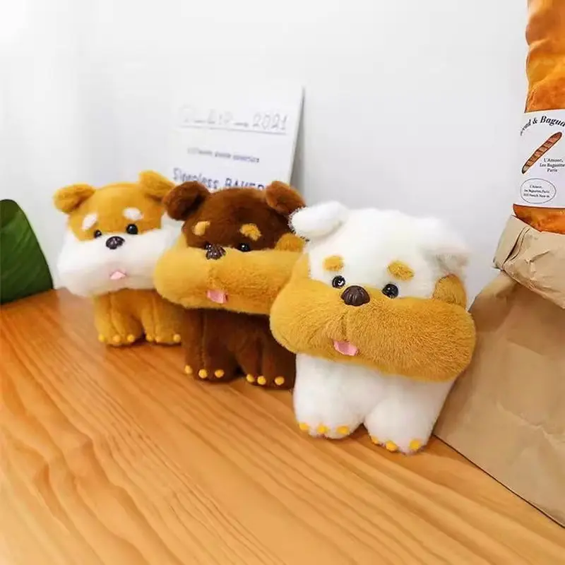 

20 см плюшевые игрушки для собак с хлебом, милые белые, желтые, коричневые животные, плюшевые мультяшные игрушки для мальчиков и девочек, подарки на день рождения, Рождество