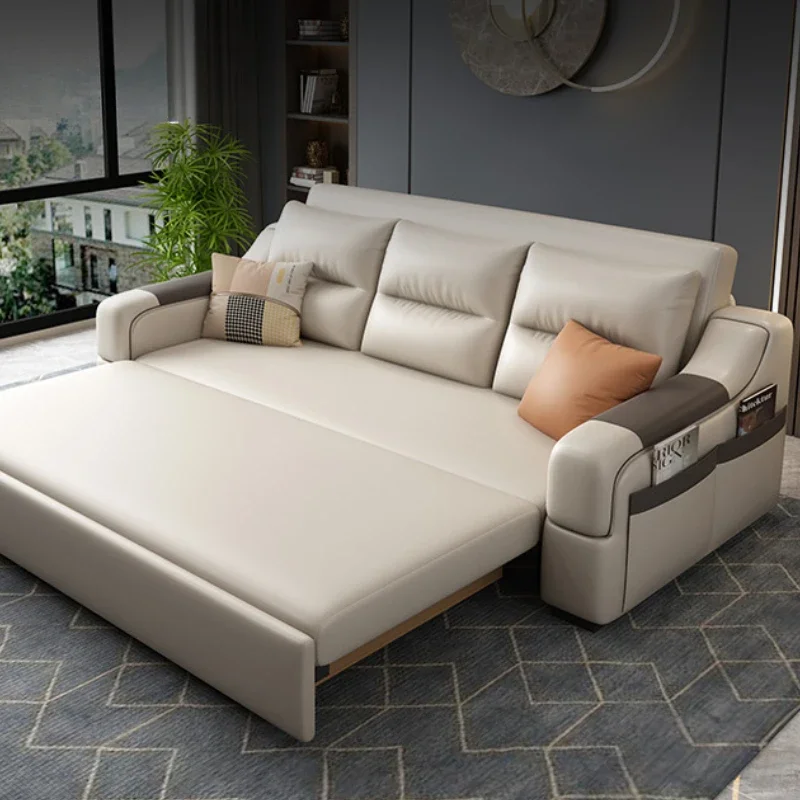 Designer Extension Recliner Sofa 3 Seater Beige Foldable Luxury Living Room Sofas Oversized Relax Divano Letto Home Furniture