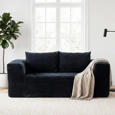 Loveseat Boneless Sofa, 71" Memory Foam Sofa in a Box, Cloud Corduroy Deep Seat Couch, No Assembly Needed, Small Sofa for Livin