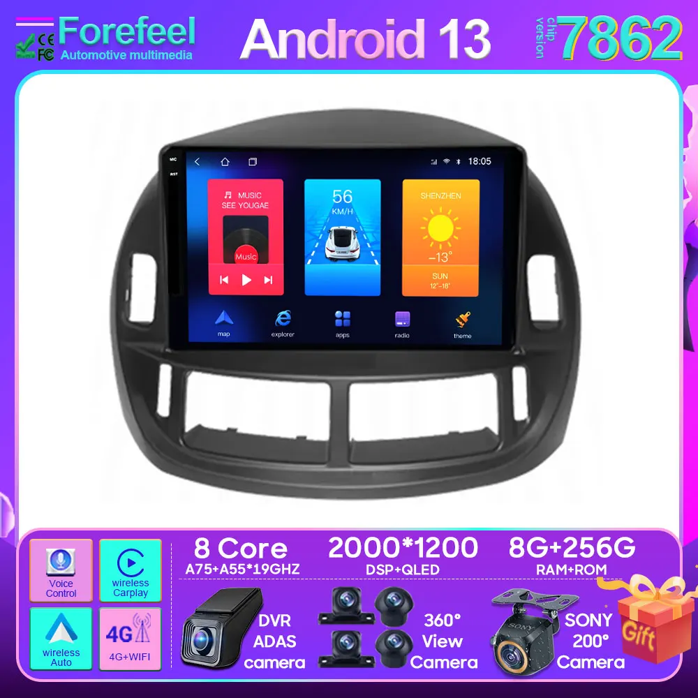 

Android 13 Carplay For Toyota Previa ESTIMA ACR30 Tarago 2002 - 2006 Car Radio Player Wireless Android Auto Touch Screen No 2din