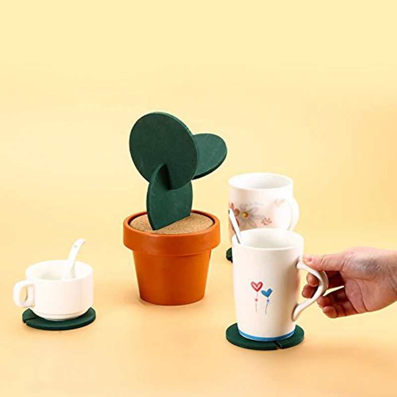 Cactus Coaster Non Slip Heat Resistant EVA Cup Mat DIY Home Decor Storage Multifunctional Table Accessory
