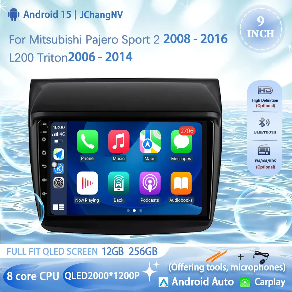 Android 15  Carplay Car Radio Multimedia Video Player stereo BT For Mitsubishi Pajero Sport 2 2008 - 2016 L200 Triton2006 - 2014