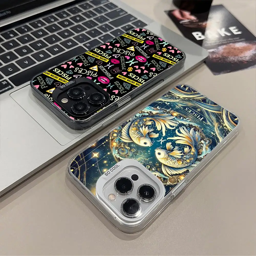 

Zodiac Sign Pisces Phone Case for iPhone 17 16 15 14 13 12 11 X XR XS Air Pro Max Plus Black Colorful Silver Cover