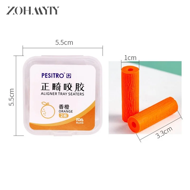 2Pcs Tooth Chew Aligners for Tooth Aligner Chewies Aligners Tray Seaters Adult Molar Hand Held Chewing Stick Square Box