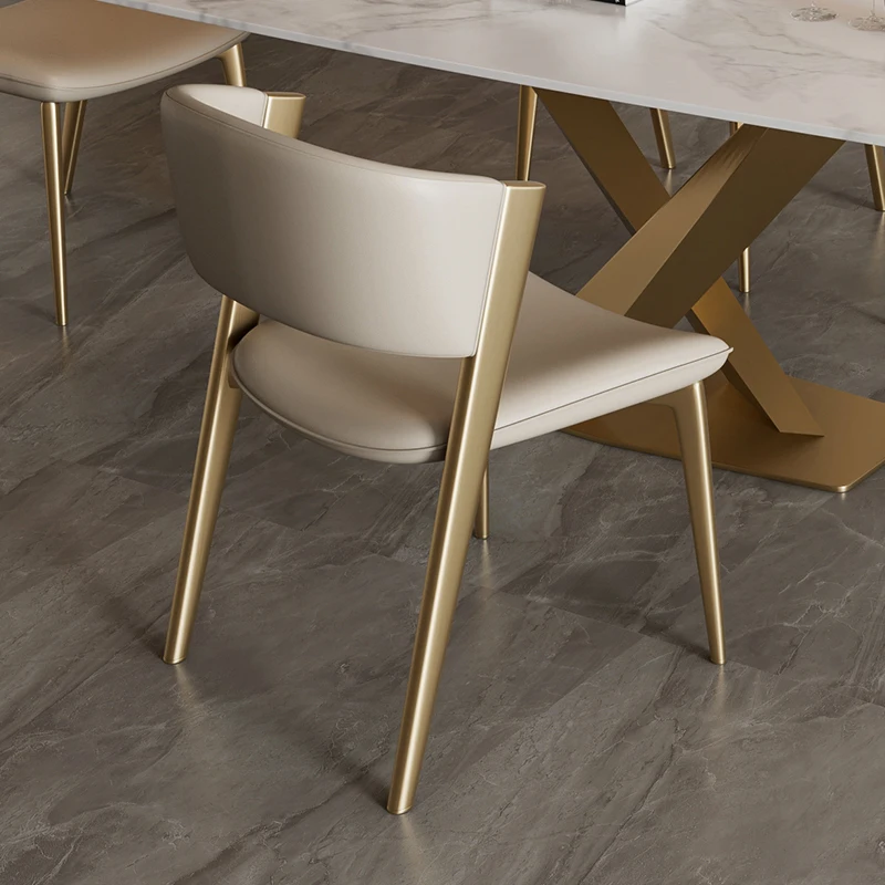 

Italian light luxury chair dining designer model room modern simple chair home restaurant single poltrone luxury furniture