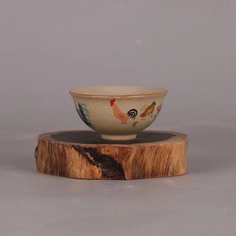 

Daming Chenghua Style Matte Yellow Glazed Chicken Jar Cup Antique Porcelain Home Tea Set Supplies exquisite handicraft