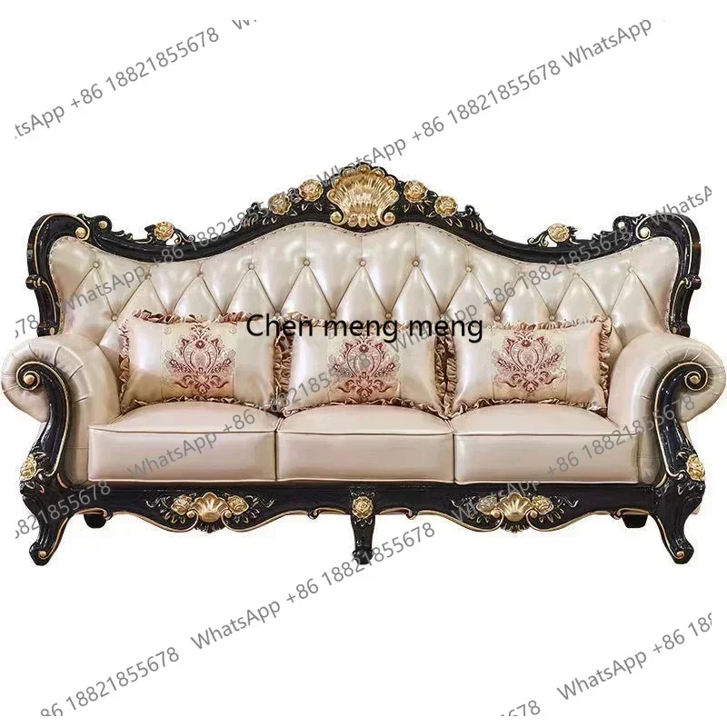 D182Durable and high-quality French sofa, luxurious leather, European casual elastic sofa, new furniture