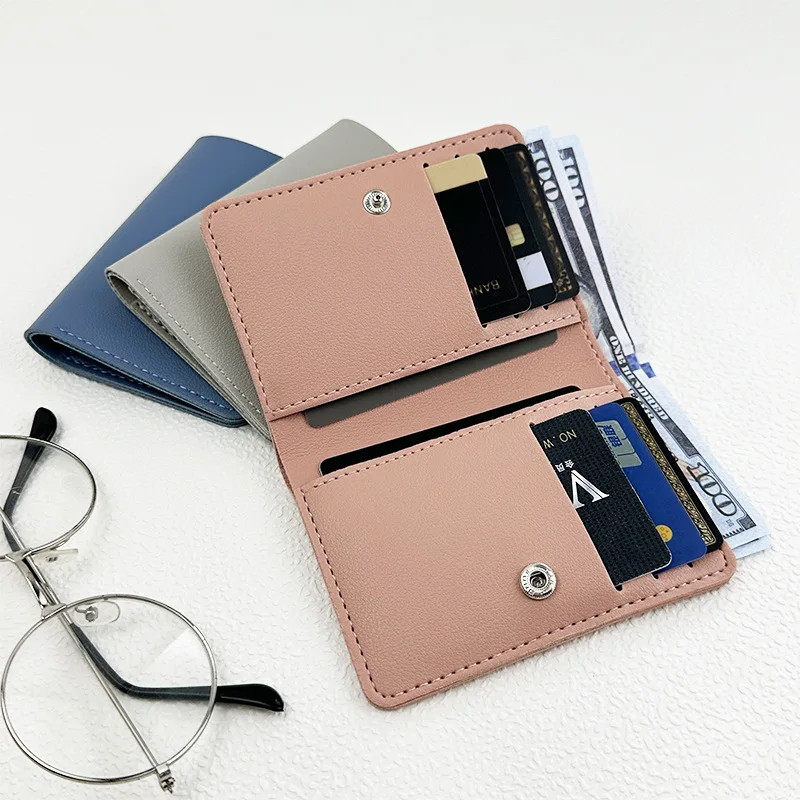 PU Leather RFID Blocking Wallet, Multi-Function Card Holder with Coin Pocket, Large Capacity Slim Card Case for Men Women