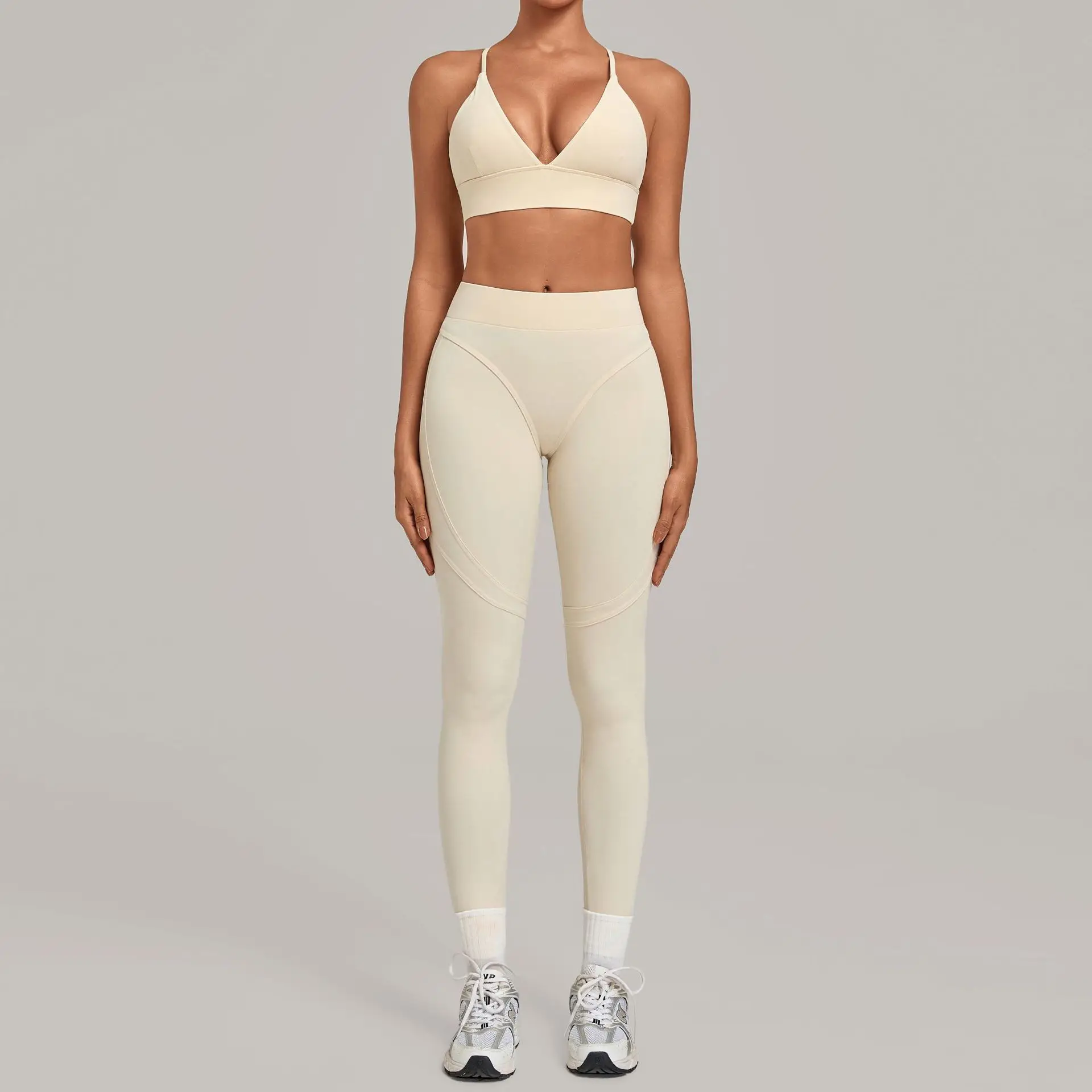 Women's Gym Workout Set New Yoga Bra+Quick-dry Leggings Yoga Two Piece Sets Outifits Sportswear for Running Outdoor Fitness