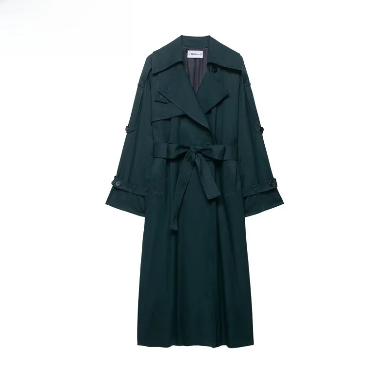 

ZBZR Faionable Waterproof Long Loose Women's Coat Autumn New Sle Commute Straight Cut Polyester Fiber Long Sve Coat