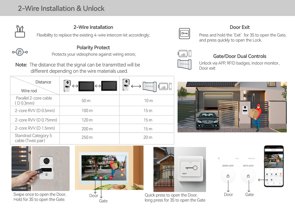 HD 1080P 2-Draht 7/10 Zoll Touch-Monitor WLAN-Gegensprechanlage Video-Türklingel-System für Zuhause Tuya Smart Life APP – Detail 10
