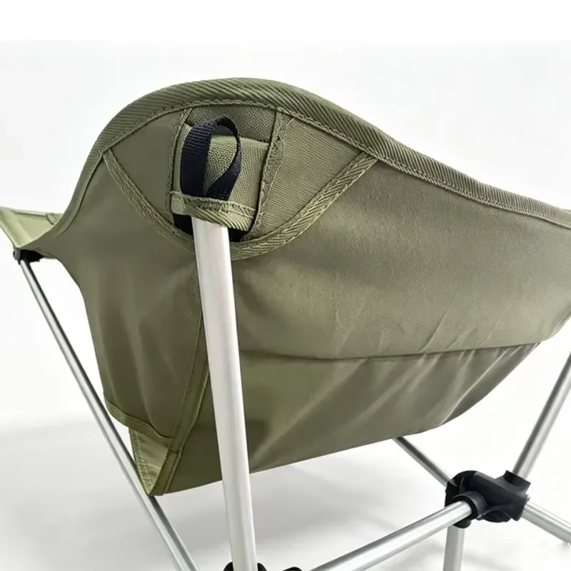 Silver aluminum frame comfortable folding chair portable ultra-light high chair custom beach picnic fishing camping chair