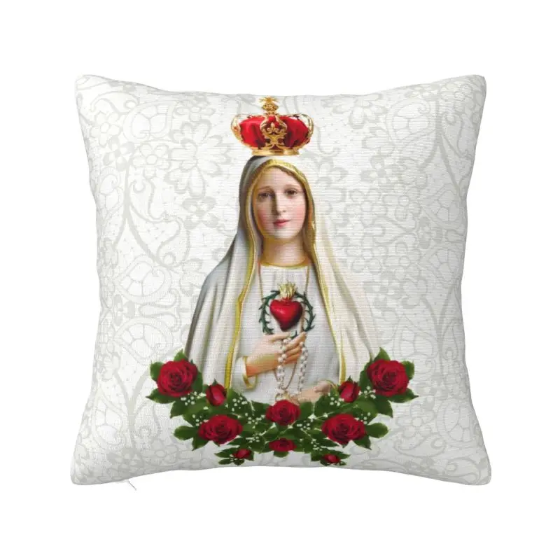 

Our Lady Of Fatima Virgin Mary Throw Pillow Covers Living Room Decoration Catholic Cushion Decoration Salon Square Pillowcase