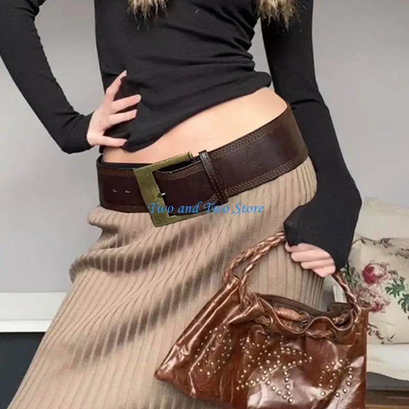 

HX6F женские брюки декоративный ремень в стиле панк широкий ремень для джинсовых брюк аксессуар для девочек