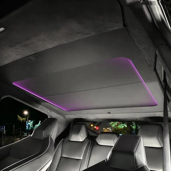 Car Sunroof Automobile Electric Sunshade with 2 Buttons Ambient Light for tea cybertruck summer car roof sunshade electric