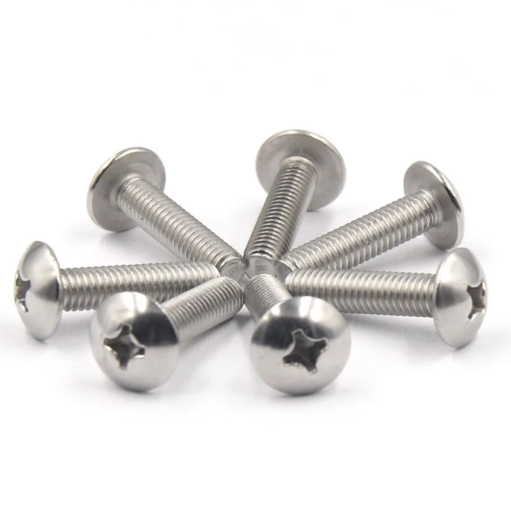 M2 M2.5 M3 Hot Selling 50Pcs/Bag 304 A2-70 JISB1111T Phillips Truss Head Large Flat Round Cross Screw Bolt