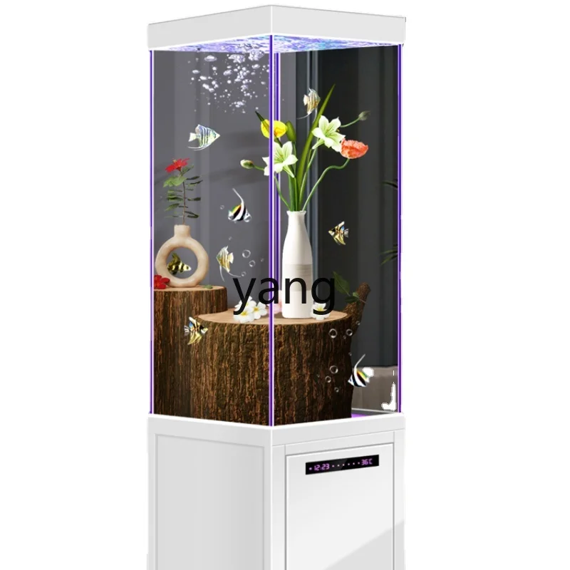 Yhl Bottom Filter Fish Tank Living Room Home Small Ecological Landscape Self-Circulating Oxygen-Free Exchange Aquarium