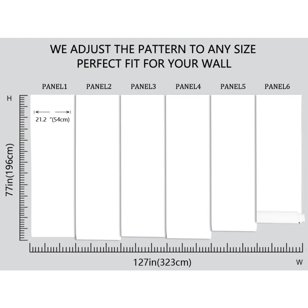 Abstract Nature Landscape Wall Mural, Hazy Forest Wallpaper, Non-Adhesive Background Wall Decoration Patterns