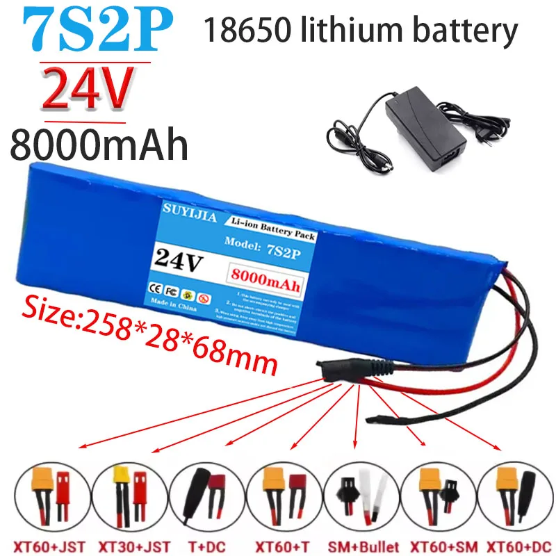 Original 7s2p Newly Made 7s2p 24V 8Ah 18650 Lithium-Ion Battery 29.4V 8000mAh Suitable for Electric Scooter Balancing