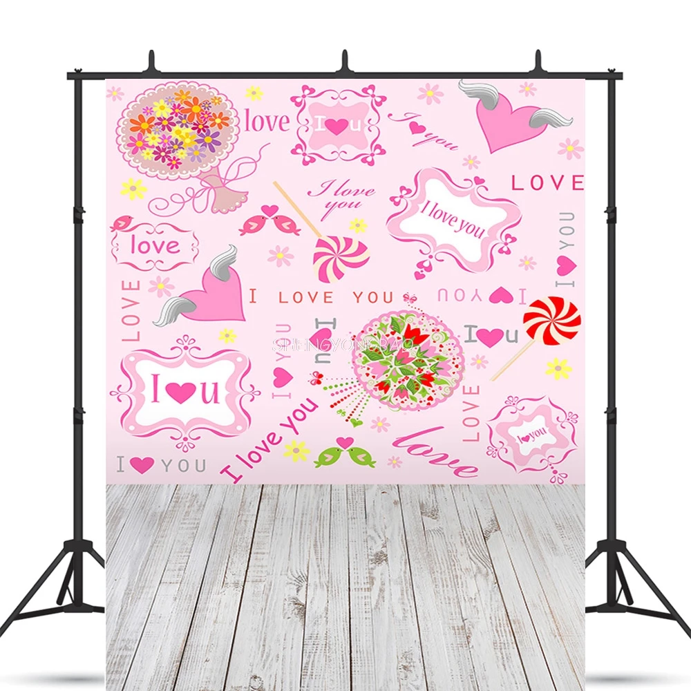 Rosebud Wedding Valentine's Day Photography Backdrops Props Beautiful Valentine's Day Heart Photographic Background HGG-14