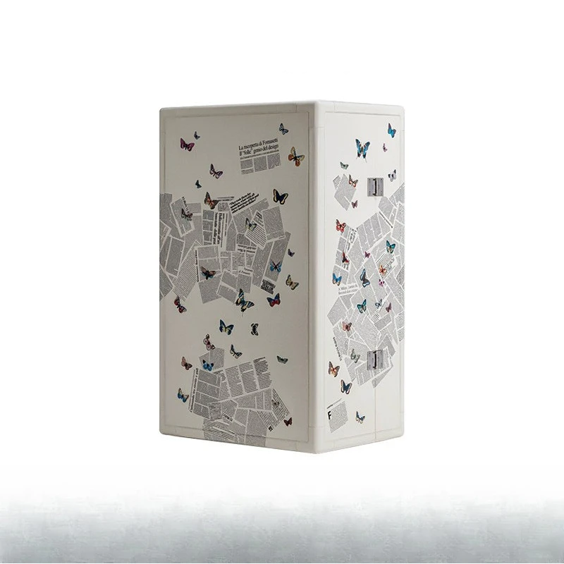 Light luxury high-end butterfly decorative cabinet designer villa luxury living room locker solid wood display cabinet