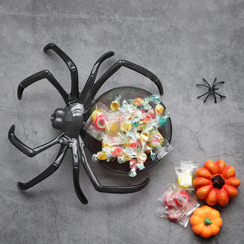 Spider Shape Plate 24cm Sauce Plates Halloween Cake Dish Gradual Spit Bone Dishs Tableware Ceramic Dessert Plate Desktop Storage