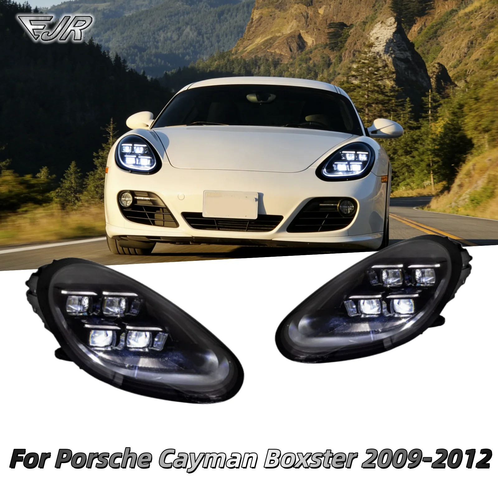 

Светодиодные фары для Porsche Cayman Boxster 987.2 2009-2012, дневные ходовые огни, стоп-сигналы, указатели поворота, комплекты автосветотехники