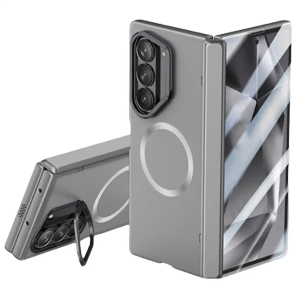 For Samsung Galaxy Z Fold 6 Spring Hinge Bracket Cover Case Privacy Screen Magnetic Full Film Protection Glass Tempered Mag M0Y8