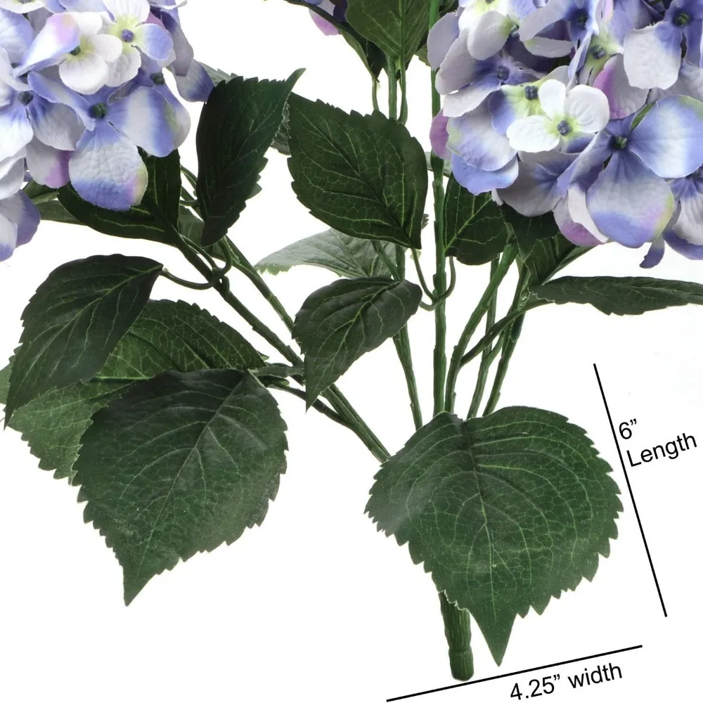 طقم زهور حرير الكوبية الوردية والأزرق، 6 قطع، مثالي لديكور المنزل والمناسبات الخاصة