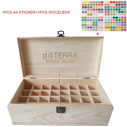 Caja de madera Natural para aromaterapia, organizador de almacenamiento de joyas, Tesoro, artesanía hecha a mano, para doTERRA, 32 rejillas