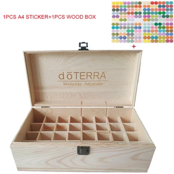 DoTERRA 에센셜 오일 천연 나무 상자, 아로마 테라피 나무 상자, 보물 보석 보관 정리함, 수제 공예, 32 그리드 