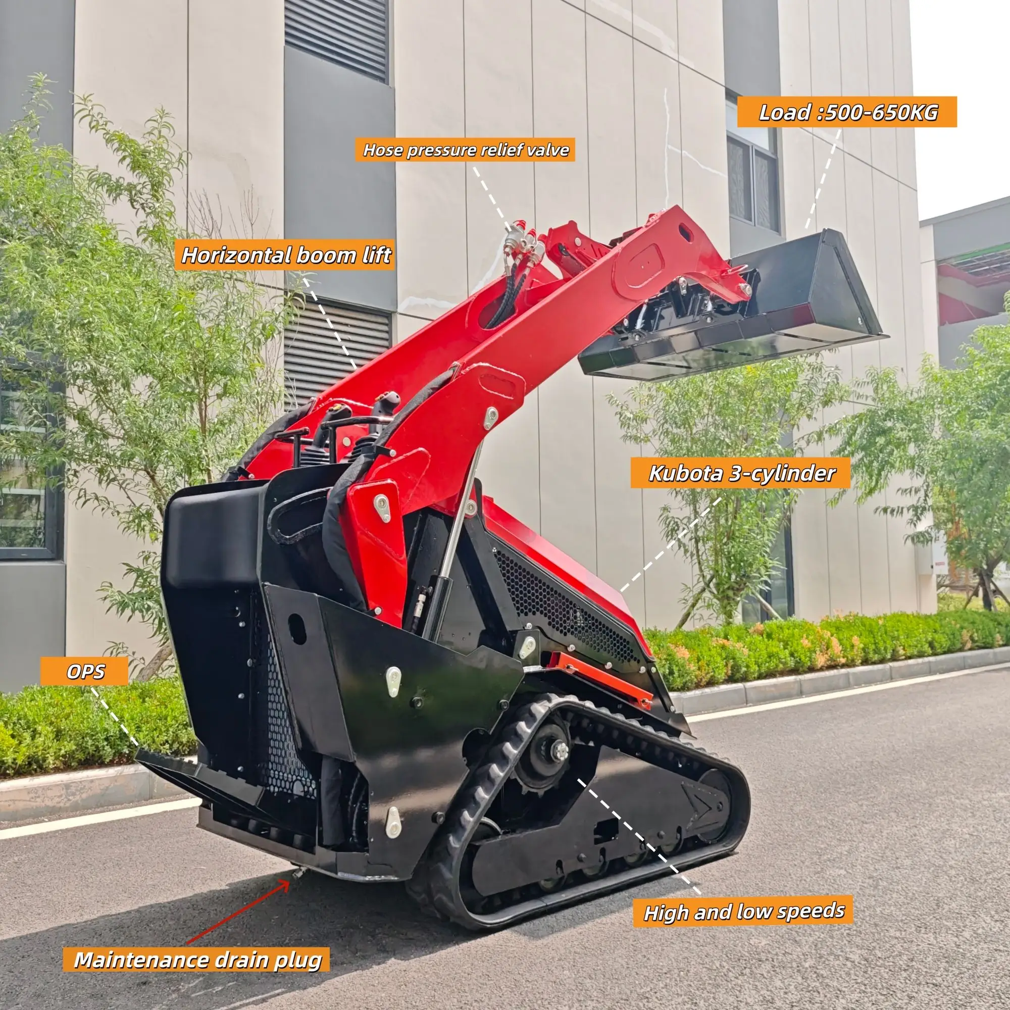 Track Type Skid Steer Loader for Landscaping Construction Custom Tracked Compact Track Loader with Multi Attachments