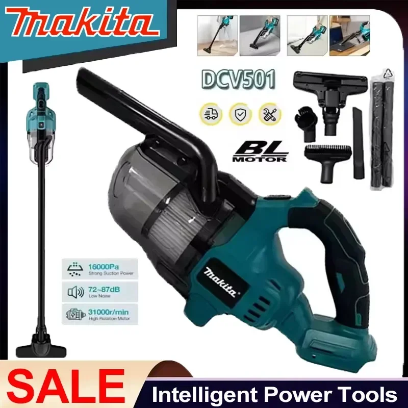 

Makita Cordless Power Tool Electric Vacuum Cleaner LED Portable Household Industrial Construction Cleaning Tool For 18V Battery