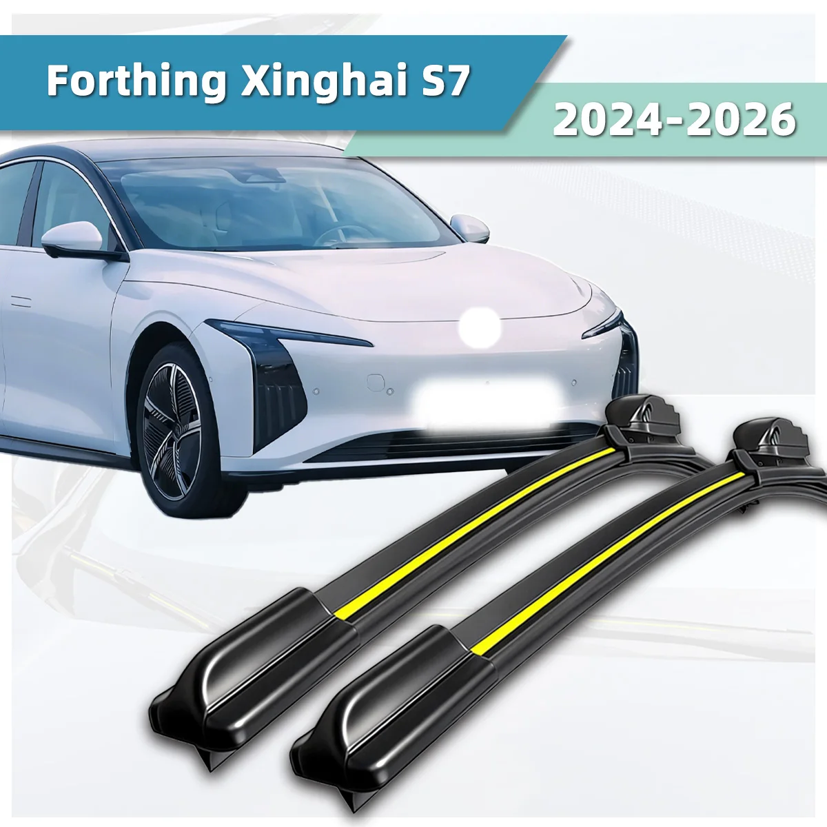 Passend für Dongfeng Forthing Xinghai S7 (2024-2026) Scheibenwischer Naturkautschukstreifen Knochenloser Geräuscharmer Auto-Windschutzscheiben-Frontwischer Autoteil