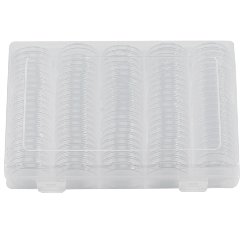 A16R-17/20/25/27/30Mm Coin Holder, 100Pcs Silver Coin Capsules With Foam Gasket, Professional Coin Case For Coin Collection