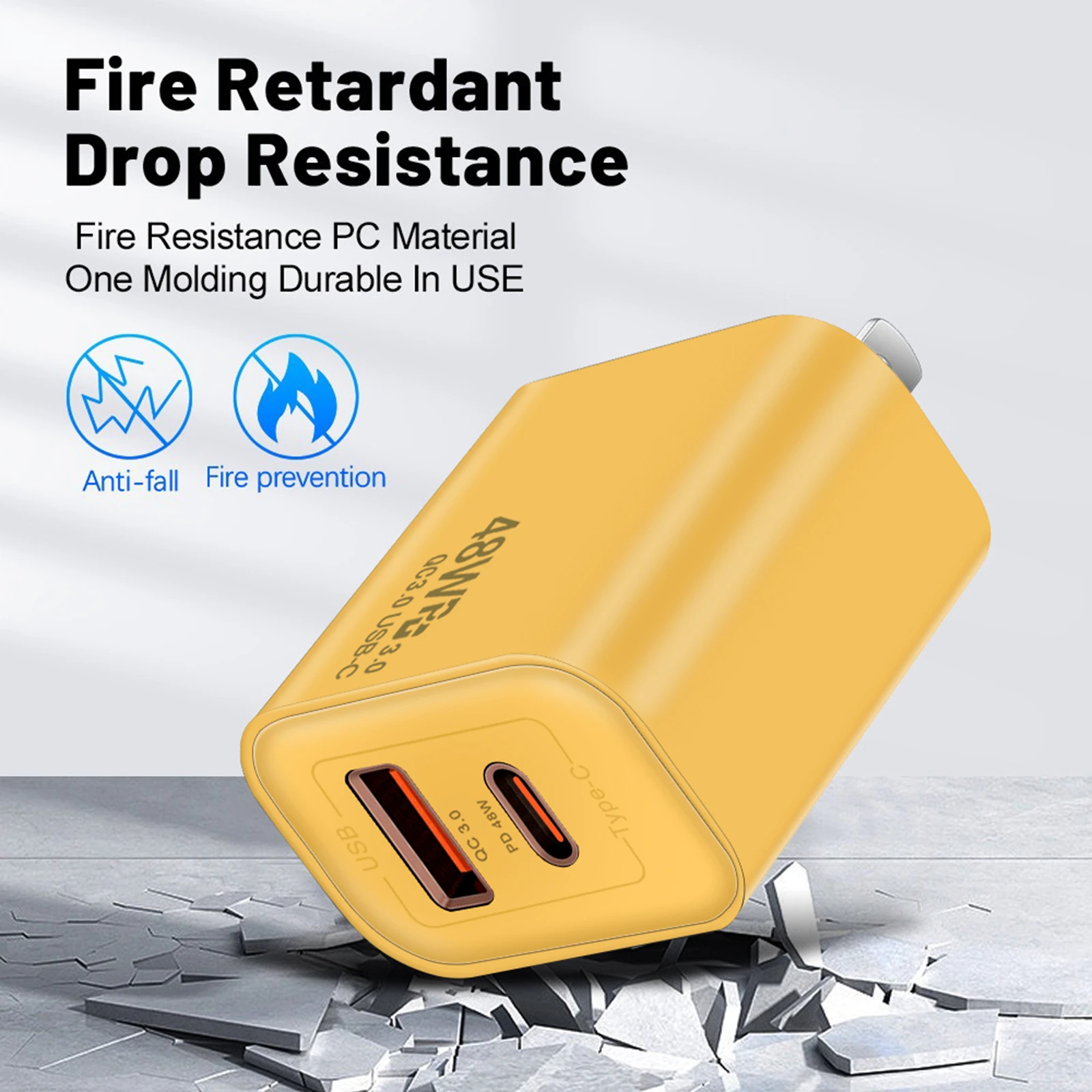 48W Fast Charger Set 4 in 1 2M USB C Cable Multi Port Wall Adapter For iPhone 17 17 Air 16 15 Pro Max Samsung Galaxy S26 S25 S24 Ultra iPad AirPods Universal Travel Power Block - view 2