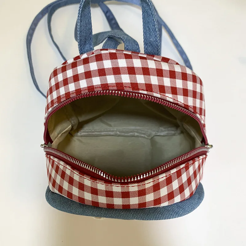 Рюкзак в корейском стиле в свежем клетку — повседневная сумка для школьниц в консервативном стиле |   Новая джинсовая сумка через плечо с дизайном Love Heart для прогулок
