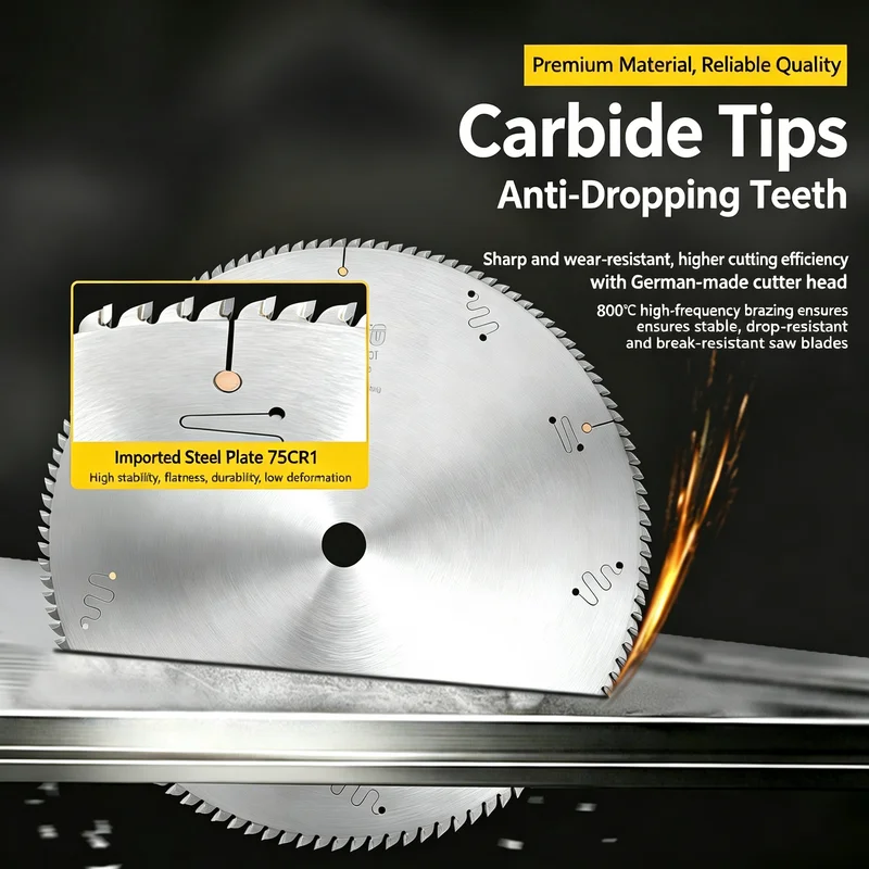 Carbide‑tipped saw blade for aluminum profile cutting