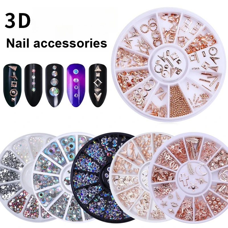 Nail Art Jewelry Star Moon Hollow Nail Jewelry Alloy Disc Nail Drill Rivet Jewelry