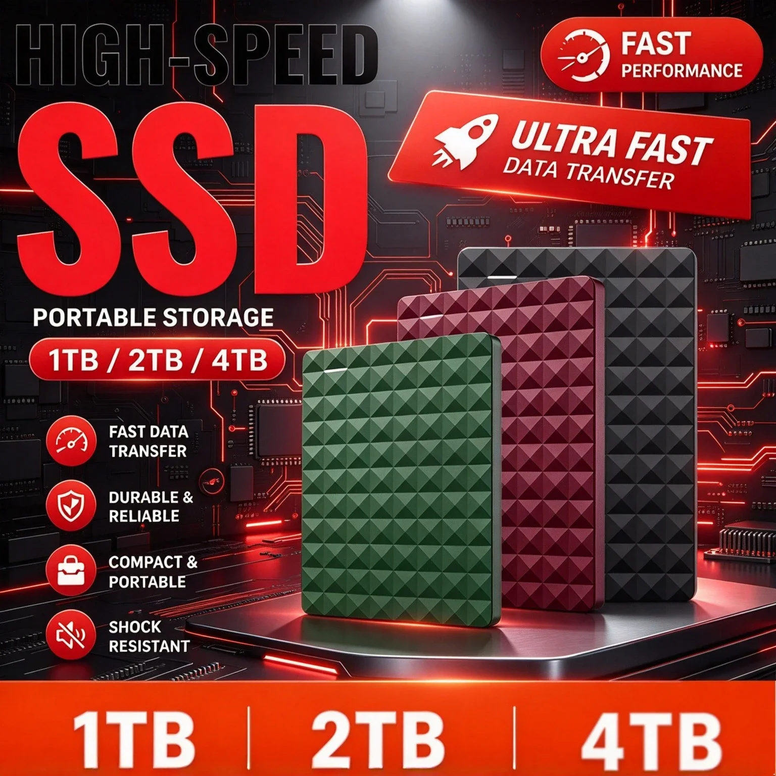 2026 NEW 2.5 Inch  4TB Expansion Portable External Hard Drive 2TB USB3.0 Ultra High Speed External For Laptop Internal Storage