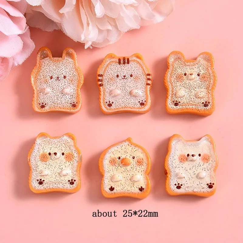 10Pcs Cute Cat Bear Koala Shaped Animal Bread Sushi Resin Charms Cartoon Pendants DIY Jewelry Earring Keychain Accessories view 3