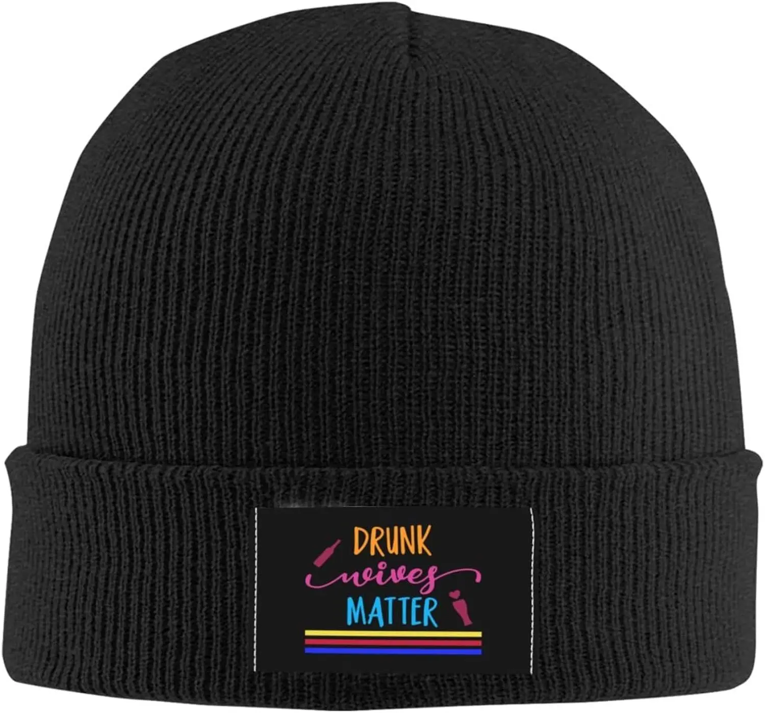 Drunk Wives Matter Beanie Hats Soft Stretch Beanies Cap Winter Warm Men's Womans Beanies Cap