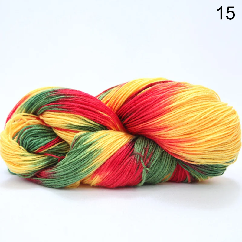 50g Colorful Rainbow Segment Dyed Wool Yarn Soft Hand-Woven Thickness Wool Yarn DIY Scarf Shawl Sweater Hat Sewing Supplies