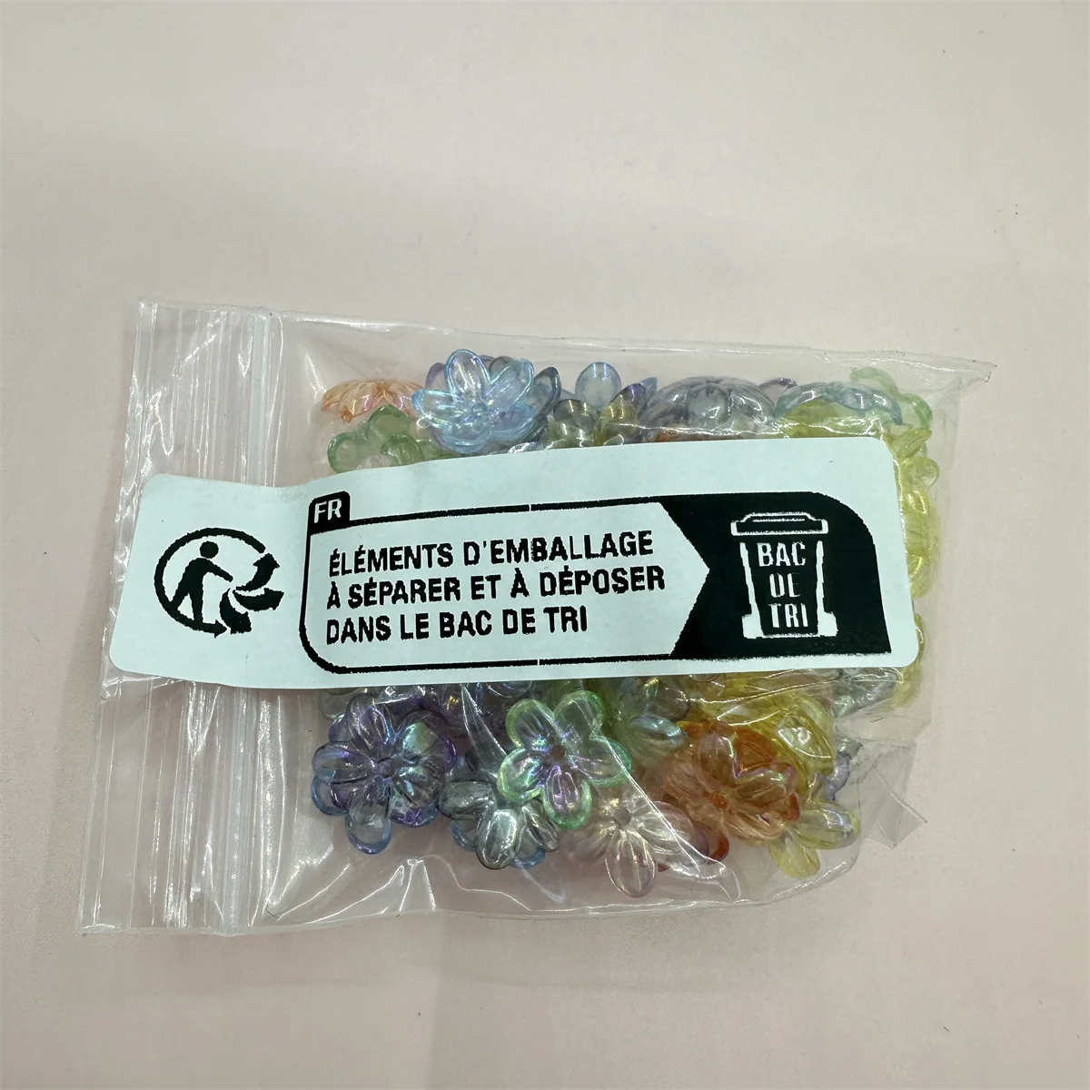 100pcs/bag 12mm Transparent  UV Plating Color Acrylic Five-petal Flower Beads Caps DIY Hairpins Handmade Material Wholesale
