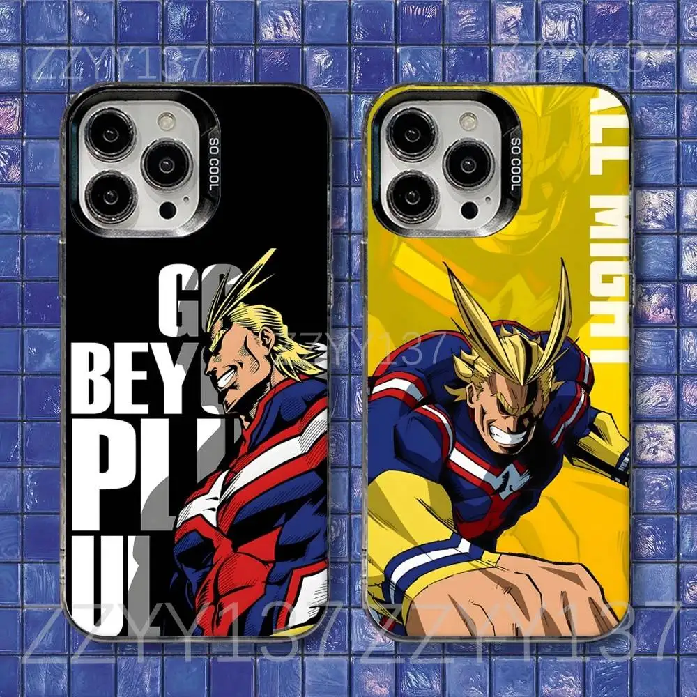 

All Might My Hero A-Academia Phone Case For iPhone 16,15,14,13,12,11,8,7,Pro,Max,Plus,Mini,XS,SE Shockproof Matte Cover
