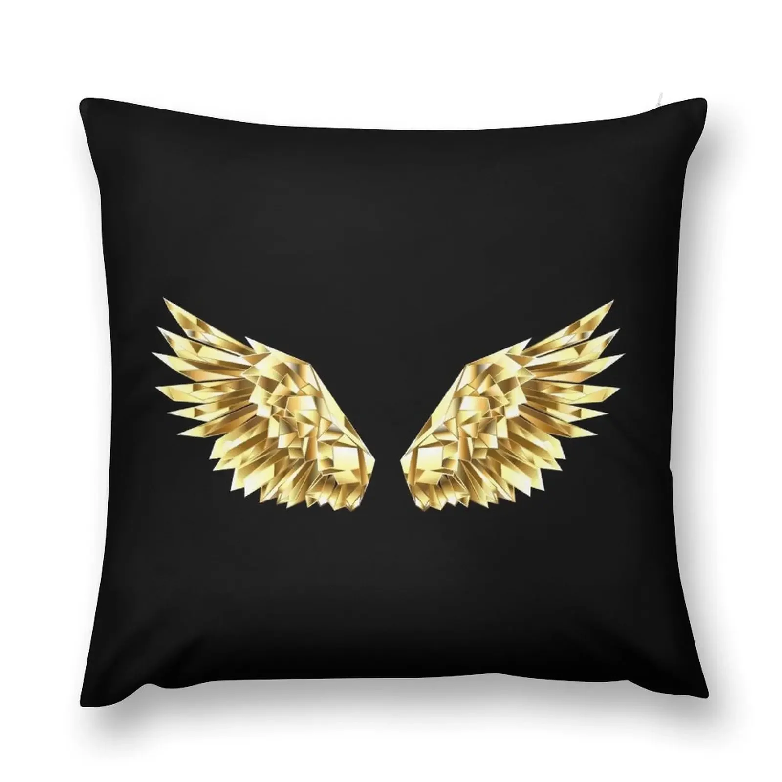 

Gold Polygonal Wings Throw Pillow pillow cover christmas christmas decorations for home 2025 Custom Cushion pillow