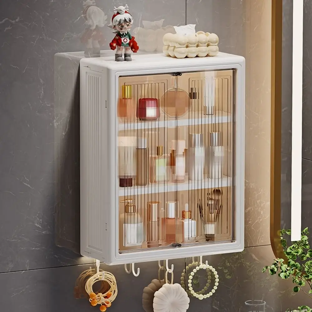 

Wall-Mounted Cosmetic Storage Cabinet Simple Dustproof Bathroom Storage Box Waterproof Skincare Products Storage Box