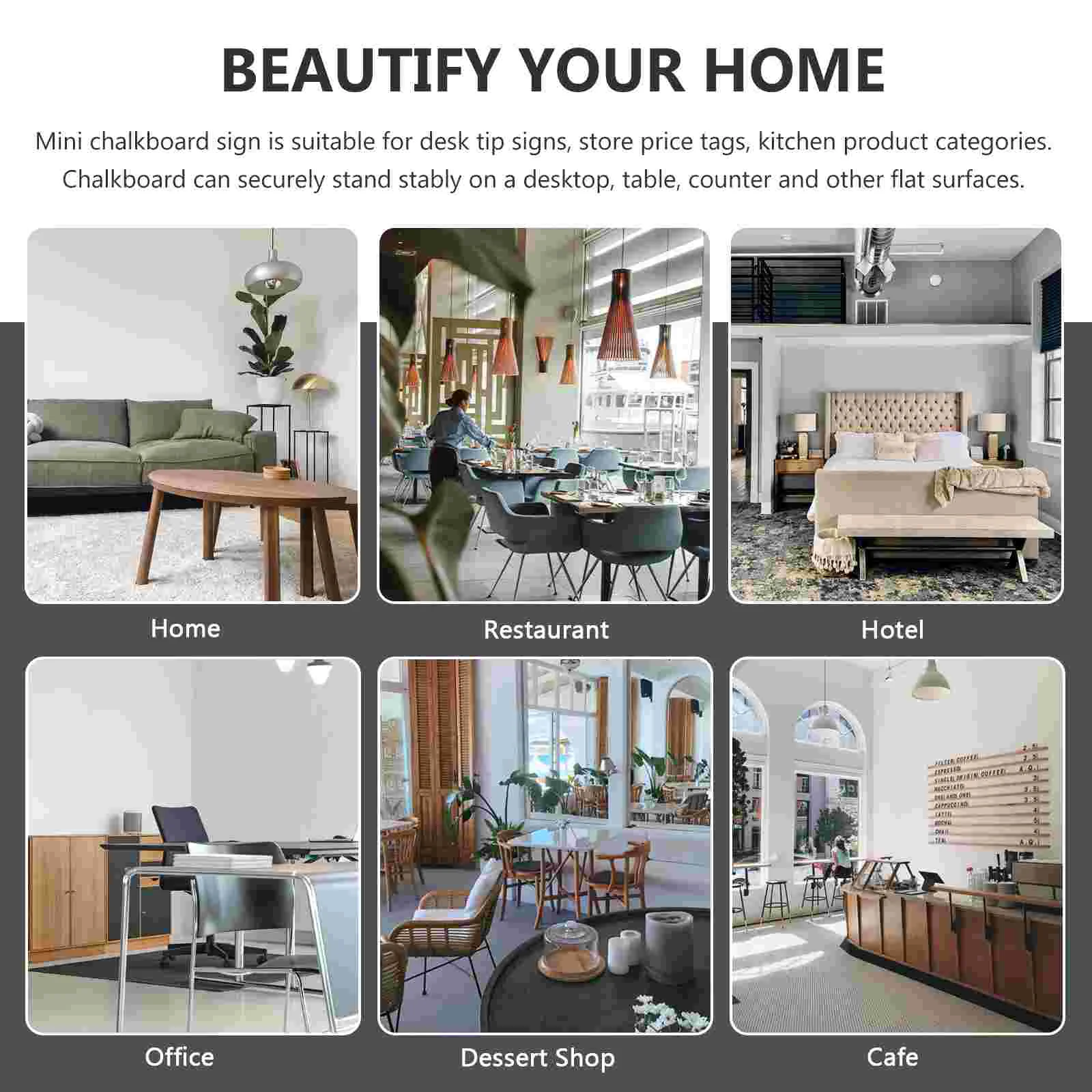 12 Pcs 미니 칠판 표지판 음식 아이 스티커 식탁 서 메시지 Pvc 지울 수있는 주방 노트 어린이 이젤