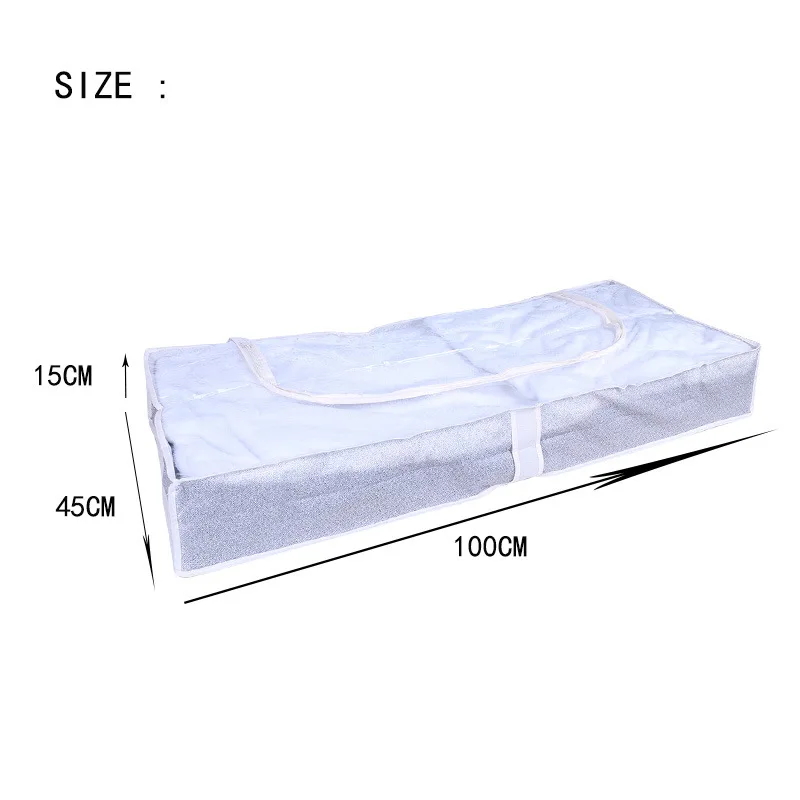 Underbed Quilt Storage Bag Clothes Bags Long Extended Model Seasonal Storage Organizer Transparent Cover for Home