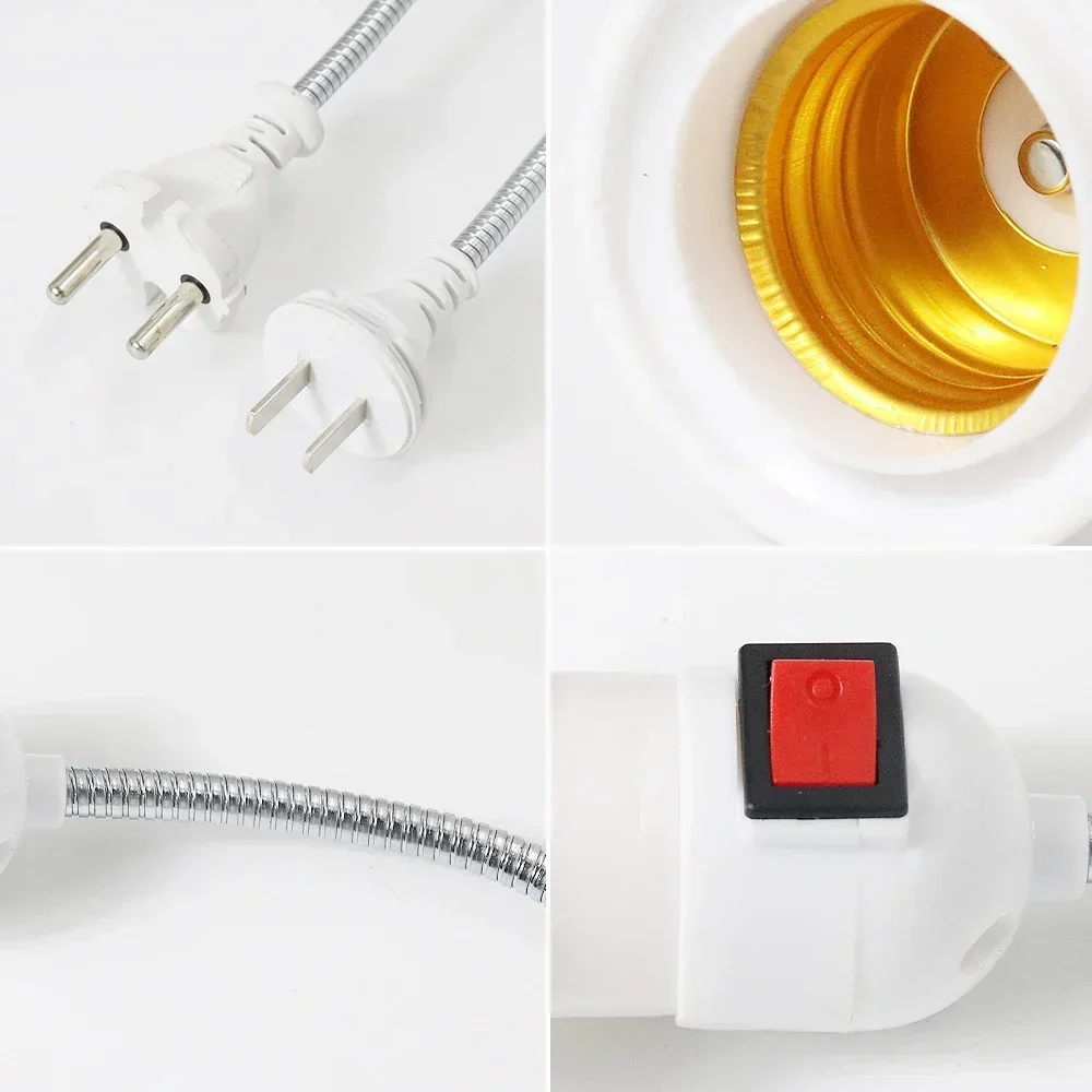 E27 Flexible Extension Converter LED Light Lamp Bulb Extend Adapter Socket Wall Socket Lamp Base Holder Screw Socket EU Plug